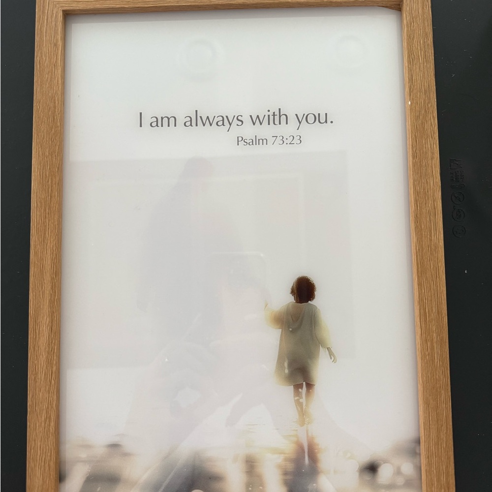 Inspirational Wooden Frame with Quote Jesus light
